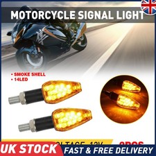 2X Universal Mini LED Motorcycle Turn Signals Indicator Amber Blinker Light Lamp