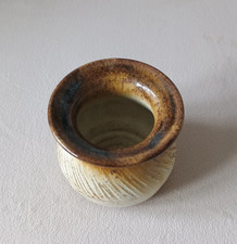 VINTAGE CORNWALL POTTERY SALT/MUSTARD POT 6 cm diameter GLAZED INTERIOR BOWL