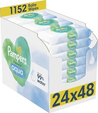 24 Packs of 48 Wipes Pampers Harmonie Aqua Baby Wipes Plastic Free 1152 Baby Wip