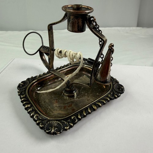 Antique silverplate wax jack - antique,