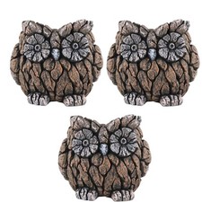 Large Brown Cement Owl Planter