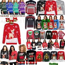 Unisex Mens Womens Ladies XMAS Novelty Christmas Light Up Vintage Jumper Sweater