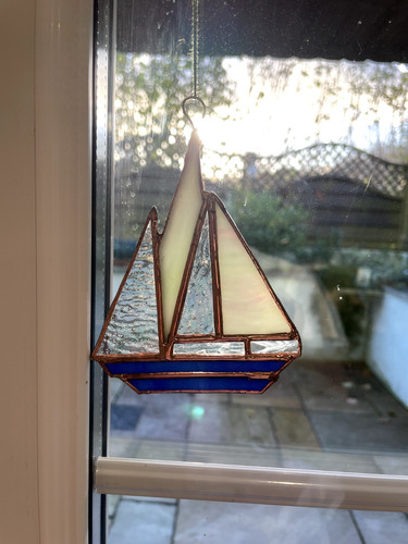 Stained glass ship - stained,