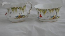 Carlton China (Ware) Large Cream Jug & Sugar from a Tea set. Strawberry Tree