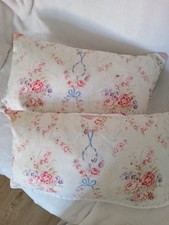 1 Pair Of French Vintage Cushions 47cm Length X 28c Wide handmade fixed cushions