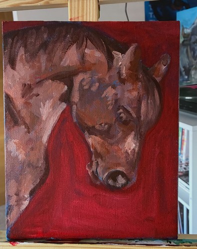 Painting horse acrylic - of,