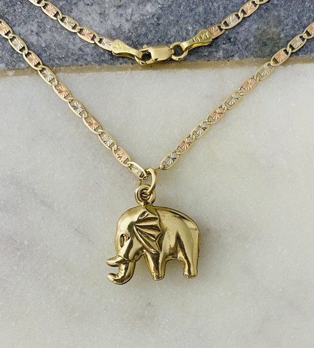 14k solid gold elephant - solid, charm