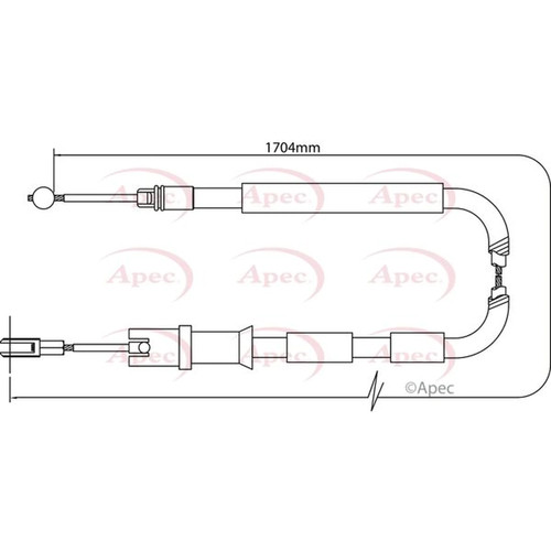 Apec handbrake cable - handbrake, right
