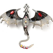 Dragon brooch with rhinestone - dragon,