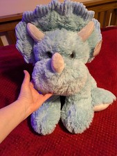 Large Teal Soft Triceratops