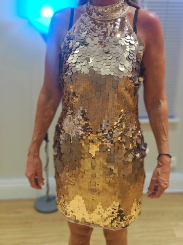 Karen millen gold disc sequin - karen,