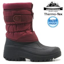 LADIES WINTER SNOW BOOTS WATERPROOF MUCKER THERMAL WELLINGTONS FUR BOOTS SIZE