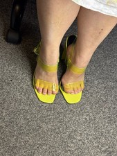 Crushed Yellow Patent Sandals