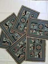 USA Flag Patriotic Nautical Tapestry Place Mats SET 6 Lighthouse Table Decor NEW