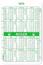 ROLEX 1973 1974 GREEN CALENDAR