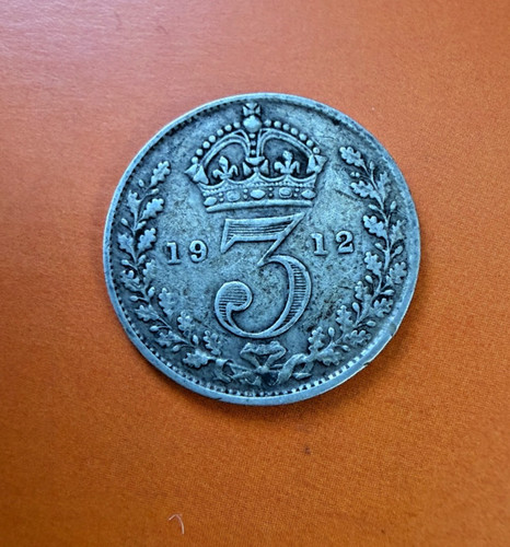 1912 silver threepence - silver, a