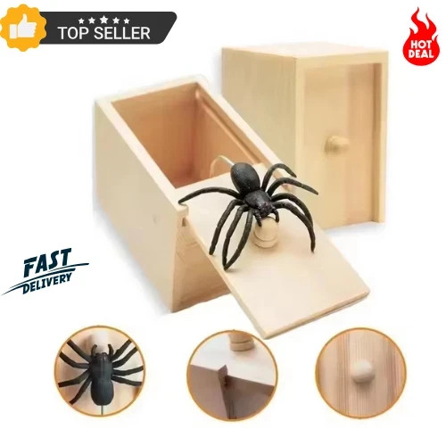Spider box prank wooden - a,