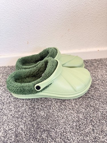 Mint green fleece - lined, clogs
