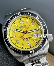 ALLEMANO 1973 SHARK & CRAB LIMITED EDITION YELLOW SWISS 300M 42MM & DEPTH GAUGE