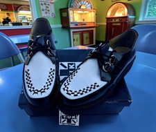 TUK Black & White Mens Leather