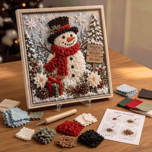 Christmas fabric poke - 3d, art