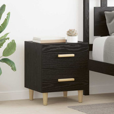 Bedside Cabinet Black Oak