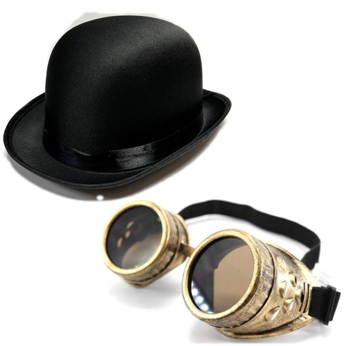 Black bowler hat gold - bowler,