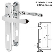 UPVC Door Handle Pair Sprung Lever Set 92PZ 92mm 203mm Fixings Replacement TSS