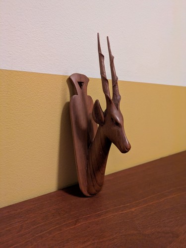 Small hand carved solid teak - solid,