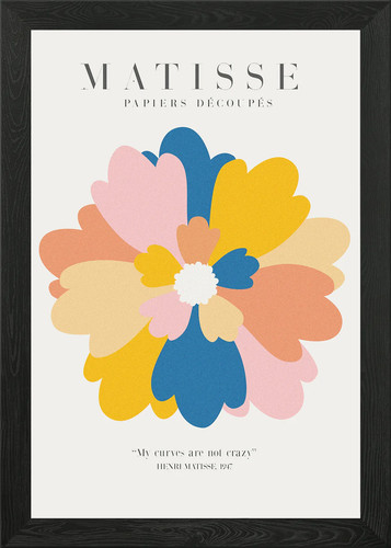 Flower matisse framed wall art - framed,
