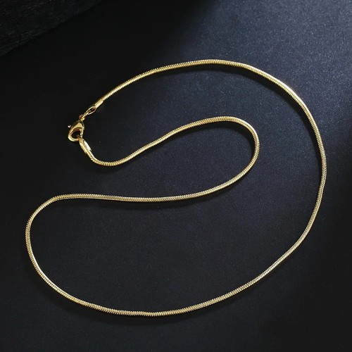 2mm gold tone - gold, snake
