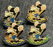 RAT WITH RADAR SPEED GUN ‘T2 POLICE SUPPORT UNIT’ PNTTR PIN BADGES