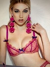 Agent Provocateur Ariel bra 34C pink lime layered lace