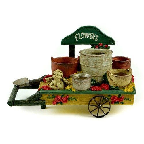 Garden flower cart wheels - flower,