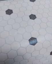 3 x Rolls Rasch Wallpaper - Tile Style Design White/Silver  861907 New Old Stock