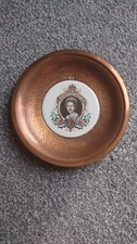 Vintage Queen Elizabeth II Silver Jubilee Tile Copper Plate