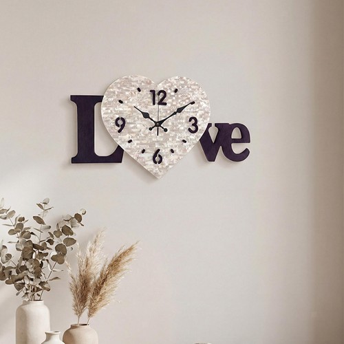 Love heart wall clock stylish - love,