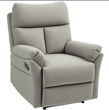 HOMCOM Recliner Armchair, Reclining Chair with Adjustable Leg Rest Grey