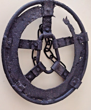 ANTIQUE FARM PLOUGH CAST IRON PULLEY WHEEL