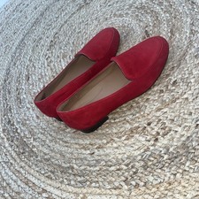 Clark’s Unstructured Red Suede Ladies 6 Flat Shoes