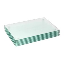 6x Glass Placemats Set Dinner Table Place Mats, Clear, 30 x 20 cm