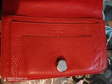Hermes Leather Wallet Purse Red