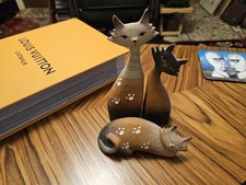 CAT FIGURINES ORNAMENTS x 3