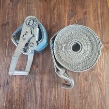 Heavy-Duty 50mm x 12m Grey Ratchet Tie-Down Strap with Hooks – Cargo Lashing