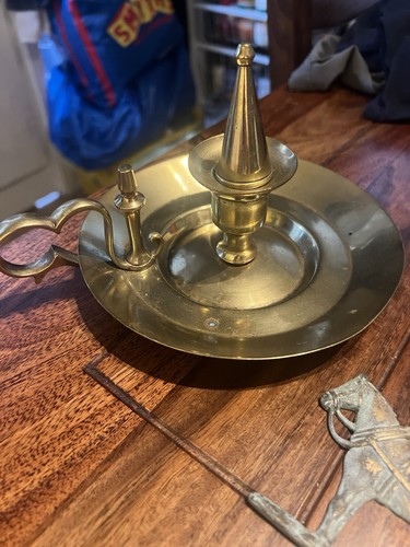 Vintage brass bed candle - vintage,