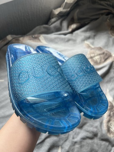 Gucci men blue logo rubber - blue,
