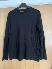 Mens Primark Black Long Sleeve Top & T -shirts + White Vest Top Size M