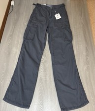 Bershka  Womens Straight Leg Cargos Cobalt Blue Size 28”