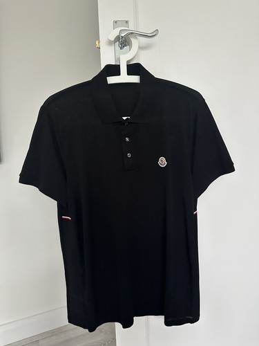 Moncler black polo shirt slim - black,