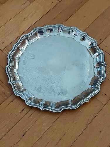 Vintage silver plate round - vintage,